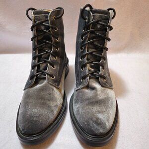 Dolce Vita Womens Bardot Velvet Lace Up Combat Boots Gray blue Size 10?? READ